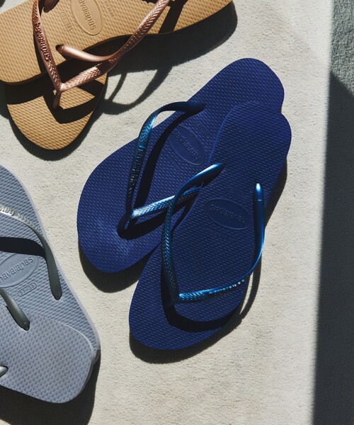 havaianas(ハワイアナス)の「havaianas/ハワイアナス SLIM サンダル ラバービーチサンダル(サンダル・レディース・ブラック/シルバー/ホワイト/ピンク/ゴールド/ベージュ/ネイビー・22cm/23.0cm/24.0cm)」の4枚目の写真