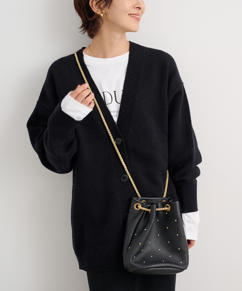 MARLON FIRENZE(マーロンフィレンツェ)の「【MARLON FIRENZE/マルロン】スタッズチェーンBAG:バッグ(クラッチバッグ・レディース・ブラック/ブラウン系その他/ブルー・FREE)」の2枚目の写真