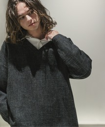 CASPER JOHN | Tweed V-neck sweat/ツィードVネックスウェット(スウェット)