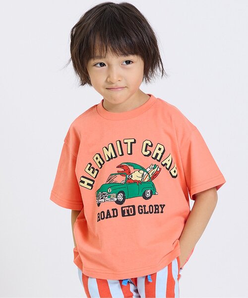 BREEZE(ブリーズ)の「グラフィックバリエーション半袖Tシャツ(Tシャツ/カットソー・キッズ・ブラック/アイボリー/サックスブルー/ピンク/レインボー/ライム/レッド/サーモンピンク/チャコール/キナリ/ミント/ネイビー/オレンジ/パープル/イエロー/ブルー/グレー/レモンイエロー/オフホワイト/ローズ・80/90/100/110/120/130/140/150)」の17枚目の写真