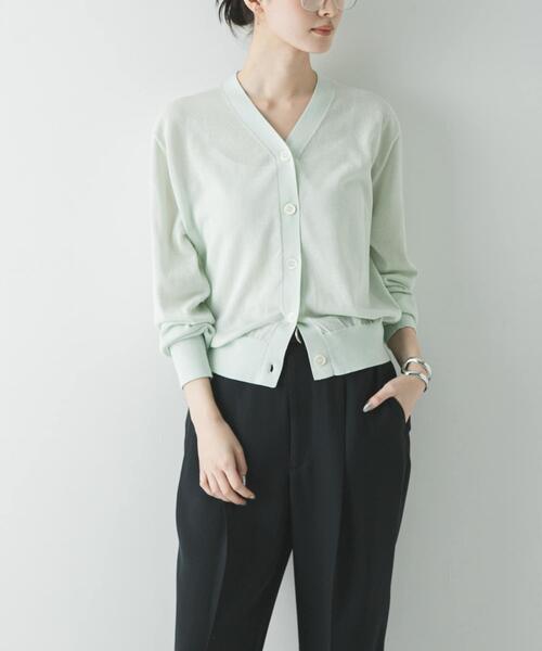 URBAN RESEARCH(アーバンリサーチ)の「UVカット加工Vネックカーディガン(カーディガン/ボレロ・レディース・ブラック/レッド/ミント・FREE)」の3枚目の写真