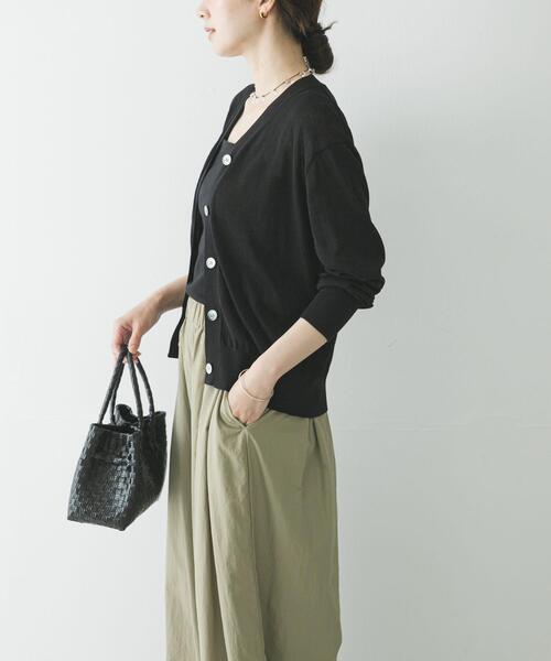 URBAN RESEARCH(アーバンリサーチ)の「UVカット加工Vネックカーディガン(カーディガン/ボレロ・レディース・ブラック/レッド/ミント・FREE)」の6枚目の写真