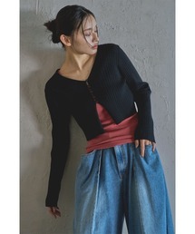 marjour | RIB KNIT SHORT CARDIGAN (カーディガン/ボレロ)