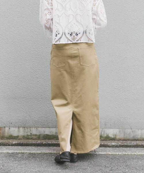 ITEMS URBANRESEARCH(アイテムズ アーバンリサーチ)の「『イージーケア』ストレッチチノスカート(楽着シリーズ)(スカート・レディース・ライトベージュ/ネイビー/キャメル・MEDIUM/SMALL)」の5枚目の写真