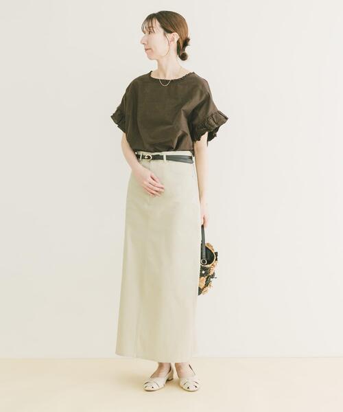 ITEMS URBANRESEARCH(アイテムズ アーバンリサーチ)の「『イージーケア』ストレッチチノスカート(楽着シリーズ)(スカート・レディース・ライトベージュ/ネイビー/キャメル・MEDIUM/SMALL)」の14枚目の写真