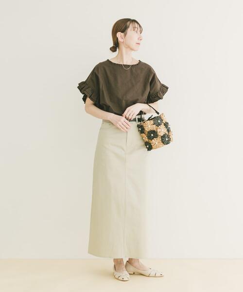 ITEMS URBANRESEARCH(アイテムズ アーバンリサーチ)の「『イージーケア』ストレッチチノスカート(楽着シリーズ)(スカート・レディース・ライトベージュ/ネイビー/キャメル・MEDIUM/SMALL)」の15枚目の写真