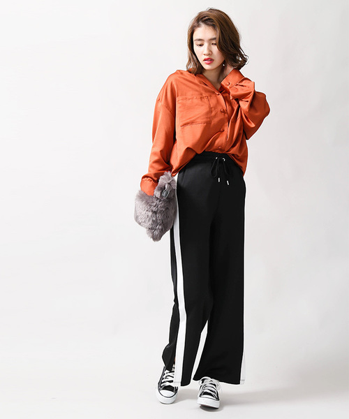 WEGO(ウィゴー)の「WEGO/スリットラインワイドパンツ(その他パンツ・レディース・ブラック・FREE)」の12枚目の写真