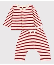 PETIT BATEAU | パイルカーディガン＆パンツセット(ベビーギフト)