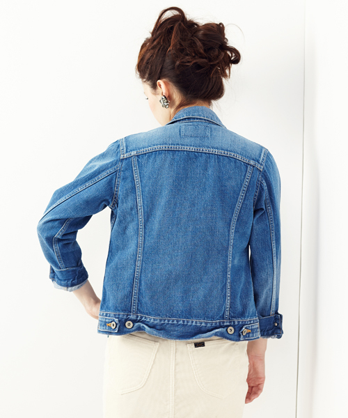 Another Edition(アナザーエディション)の「AE DENIM G-JKT◆(デニムジャケット・レディース・ライトブルー/コバルトブルー・SMALL/MEDIUM)」の4枚目の写真