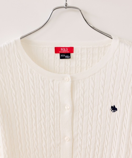 POLO BCS(ポロ ビーシーエス)の「【POLO BCS】VIS別注ミニケーブルノーカラーカーディガン(カーディガン/ボレロ・レディース・イエロー/ホワイト/ネイビー/ブラック・FREE)」の13枚目の写真