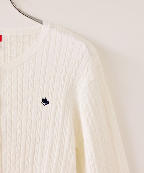 POLO BCS(ポロ ビーシーエス)の「【POLO BCS】VIS別注ミニケーブルノーカラーカーディガン(カーディガン/ボレロ・レディース・イエロー/ホワイト/ネイビー/ブラック・FREE)」の14枚目の写真