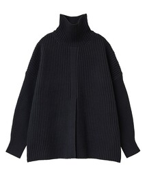 【CLANE/クラネ】DOUBLE FACE SENTER SLIT RIB KNIT TOPS/ダブルフェイスセンタースリットリブニットトップス