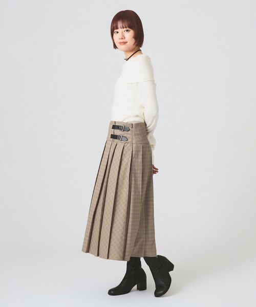 Ray BEAMS(レイビームス)の「リブ オフショルダー プルオーバー(ニット/セーター・レディース・ブラック系その他4/サックスブルー/オフホワイト・ONE SIZE)」の9枚目の写真