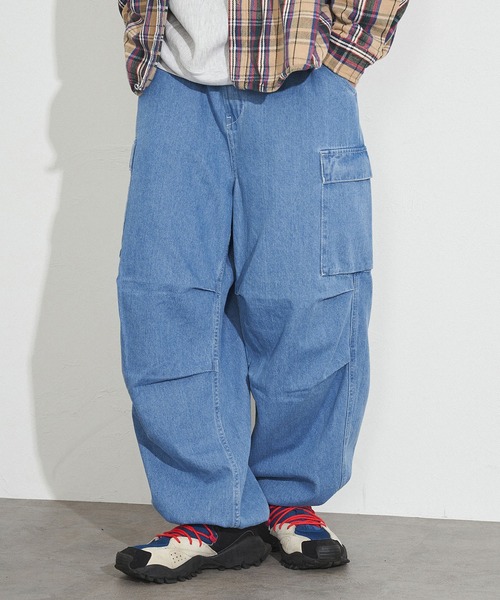 EDWIN(エドウィン)の「EDWIN エドウィン STEPMARK ワイドストレート デニム カーゴパンツ ユニセックス(デニムパンツ・メンズ・マスタード/パープル/オレンジ/オフホワイト/ターコイズブルー/ブラック/オリーブ/インディゴブルー/ダークインディゴブルー/ブルー系その他/ベージュ/ダークグレー・L/S/XL/M)」の17枚目の写真