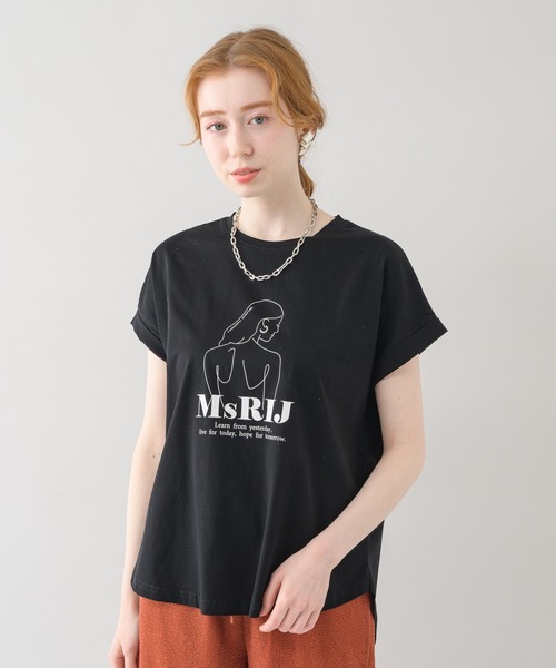 vingtrois(バントロア)の「vingtrois イラストロゴプリントT(Tシャツ/カットソー・レディース・ブラック/ホワイト/カーキ・FREE)」の1枚目の写真