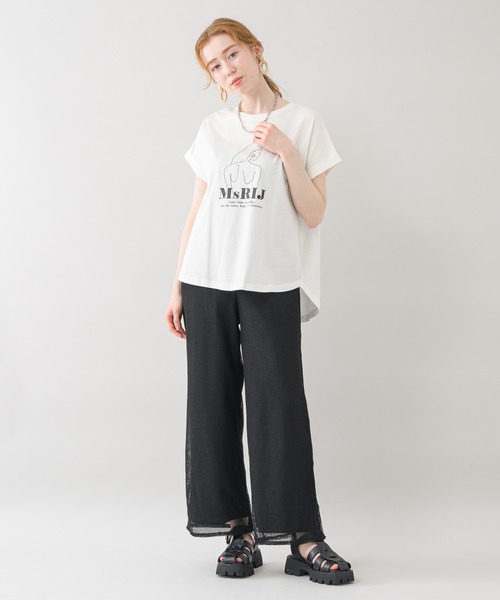vingtrois(バントロア)の「vingtrois イラストロゴプリントT(Tシャツ/カットソー・レディース・ブラック/ホワイト/カーキ・FREE)」の5枚目の写真