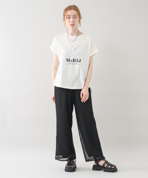vingtrois(バントロア)の「vingtrois イラストロゴプリントT(Tシャツ/カットソー・レディース・ブラック/ホワイト/カーキ・FREE)」の9枚目の写真