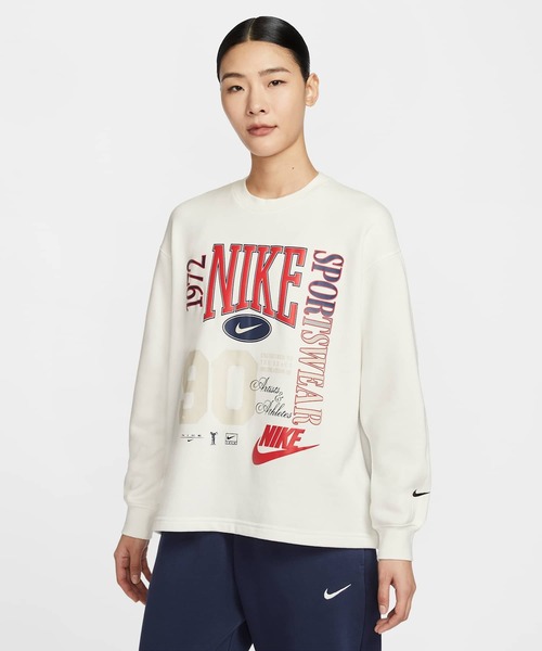 NIKE(ナイキ)の「ナイキ スポーツウェア ウィメンズ オーバーサイズド クルーネック フレンチテリー スウェットシャツ / Nike Sportswear Women's Oversized Crew-Neck French Terry Sweatshirt HF9492-133 Sail(スウェット・レディース・クリーム・XS/XL/S/M/L/2XL)」の1枚目の写真