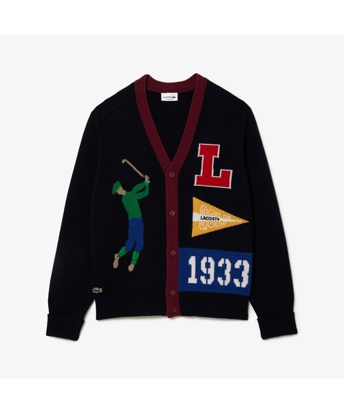 LACOSTE(ラコステ)の「グラフィックジャカードリサイクルニットカーディガン(カーディガン/ボレロ・レディース・ネイビー・L/XS/M/S)」の4枚目の写真