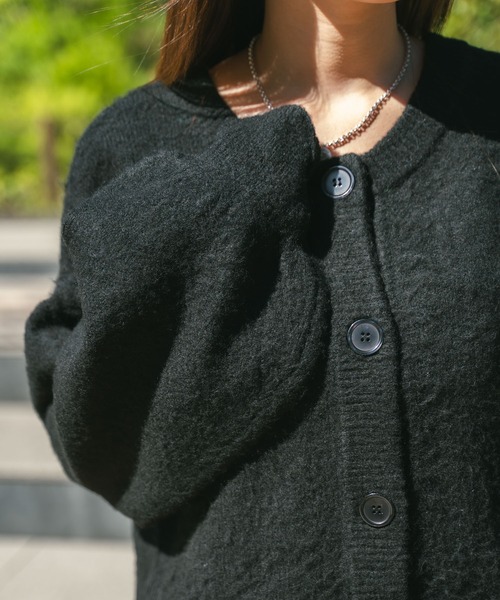 MIEL CRISHUNANT(ミエルクリシュナ)の「前後2WAYロングニットカーディガン(ニット/セーター・レディース・アイボリー/ダークブラウン/ブラック・FREE)」の8枚目の写真