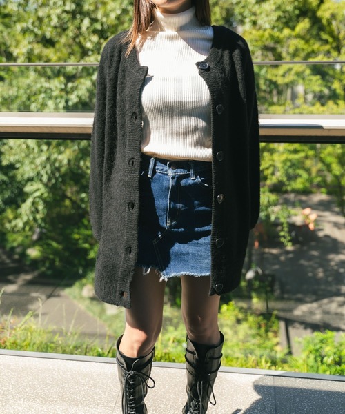 MIEL CRISHUNANT(ミエルクリシュナ)の「前後2WAYロングニットカーディガン(ニット/セーター・レディース・アイボリー/ダークブラウン/ブラック・FREE)」の13枚目の写真