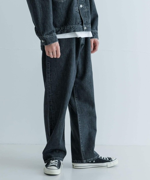 URBAN RESEARCH(アーバンリサーチ)の「new basic 13.5oz WIDE TAPERED PANTS(デニムパンツ・メンズ・ブラック/インディゴブルー・SMALL/MEDIUM/LARGE)」の6枚目の写真