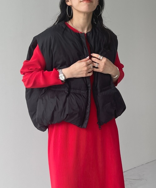 wee9s(ウィークス)の「【セルフカット可能】daily daily super stretch crew neck pleats one piece / デイリーデイリースーパーストレッチクルーネックプリーツワンピース(ワンピース・レディース・アッシュグレー/スカイブルー/ブラック/レッド/ネイビー/ボルドー/アイボリー/ダークグリーン/ブルー/ライトブルー・FREE/LONG)」の9枚目の写真
