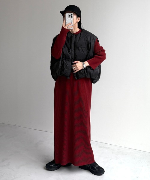 wee9s(ウィークス)の「【セルフカット可能】daily daily super stretch crew neck pleats one piece / デイリーデイリースーパーストレッチクルーネックプリーツワンピース(ワンピース・レディース・アッシュグレー/スカイブルー/ブラック/レッド/ネイビー/ボルドー/アイボリー/ダークグリーン/ブルー/ライトブルー・FREE/LONG)」の10枚目の写真