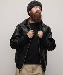 Schott/ショット/LEATHER FULLZIP PARKA/レザー フルジップ パーカー