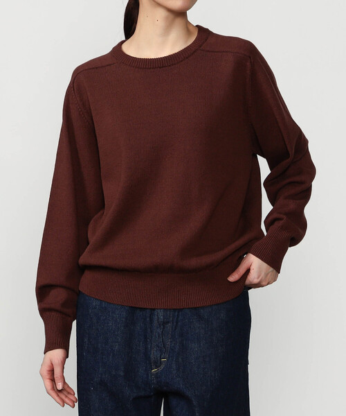 Morris & Sons(モリスアンドサンズ)の「MORRIS & SONS | コットン サドルショルダーニット WOMEN(ニット/セーター・レディース・オレンジ/グレー/ブラウン/イエロー/ネイビー・0)」の3枚目の写真