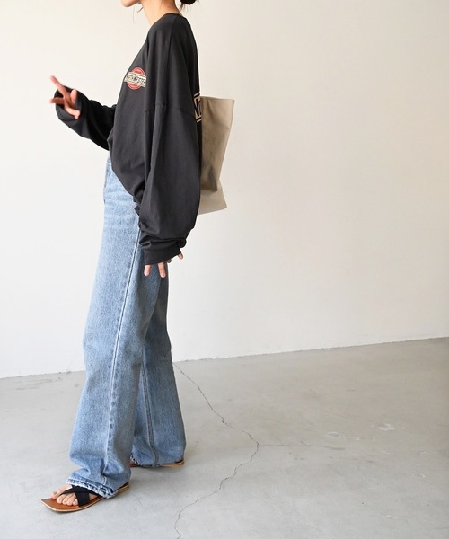 CANAL JEAN(キャナルジーン)の「El mar(エルマール) "NORTH WESTERN"ロングTシャツ(Tシャツ/カットソー・レディース・ホワイト/チャコールグレー/ライトベージュ・ONE SIZE)」の16枚目の写真