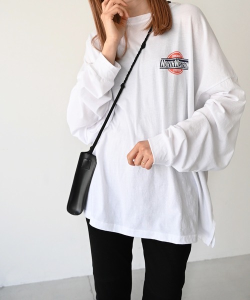 CANAL JEAN(キャナルジーン)の「El mar(エルマール) "NORTH WESTERN"ロングTシャツ(Tシャツ/カットソー・レディース・ホワイト/チャコールグレー/ライトベージュ・ONE SIZE)」の10枚目の写真