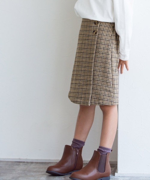 lulpini(ルルピー二)の「kids ウールタッチチェック柄スカート(スカート・キッズ・ベージュ/アイボリー・S/M/L)」の15枚目の写真