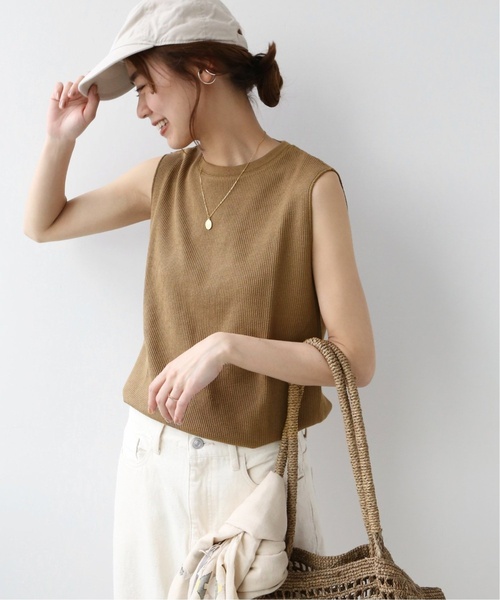 JOURNAL STANDARD relume(ジャーナルスタンダード レリューム)の「《追加3》TCワッフルノースリーブ(Tシャツ/カットソー・レディース・ブルー/ブラック/ホワイト/ベージュ/ネイビー/グレー/ホワイト系その他・FREE)」の5枚目の写真