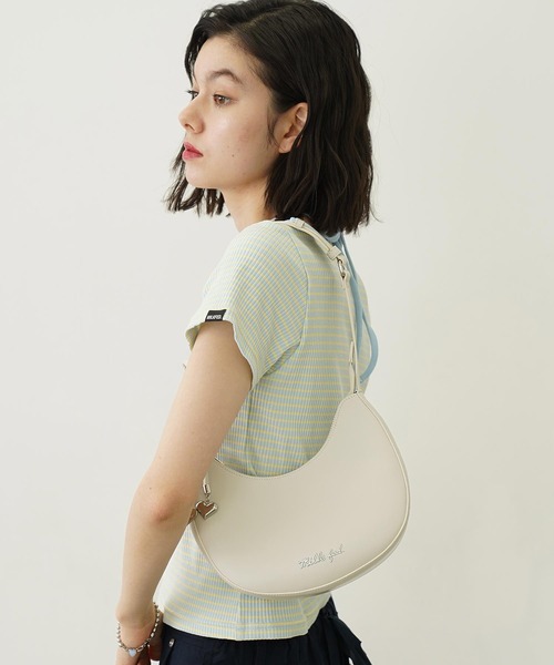 MILKFED.(ミルクフェド)の「HEART CHARM ONE HANDLE BAG(ハンドバッグ・レディース・ブラウン/オフホワイト/ブラック・ONE SIZE)」の2枚目の写真