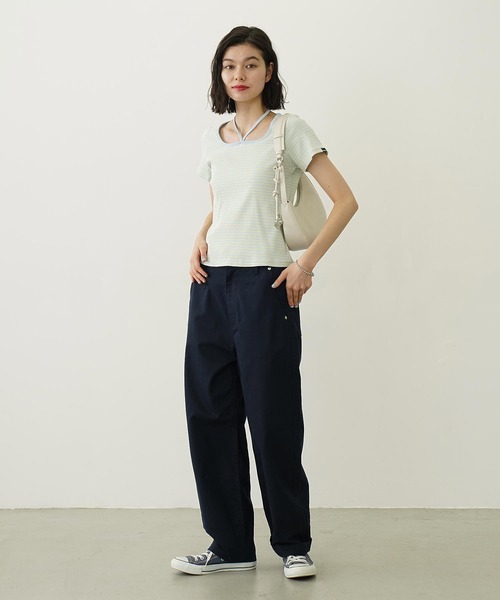 MILKFED.(ミルクフェド)の「HEART CHARM ONE HANDLE BAG(ハンドバッグ・レディース・ブラウン/オフホワイト/ブラック・ONE SIZE)」の8枚目の写真