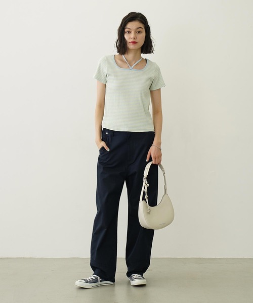 MILKFED.(ミルクフェド)の「HEART CHARM ONE HANDLE BAG(ハンドバッグ・レディース・ブラウン/オフホワイト/ブラック・ONE SIZE)」の9枚目の写真