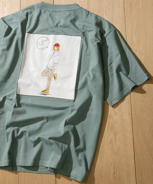 Limited Line Naive Magic(リミテッドラインナイーブマジック)の「【a】天竺バックプリント クルーネック半袖BIG Tシャツ(Tシャツ/カットソー・メンズ・ホワイト系その他/グリーン系その他/ブラック/グリーン/ブラウン系その他/ブラウン/ブラック系その他/ブルー系その他/ベージュ/ベージュ系その他/ホワイト/ブルー・MEDIUM/LARGE)」の2枚目の写真