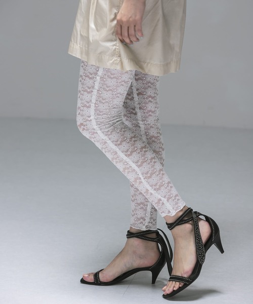 URBAN RESEARCH(アーバンリサーチ)の「ambiguous Lace Long Leggings(レギンス/スパッツ・レディース・ブラック/ホワイト・FREE)」の2枚目の写真