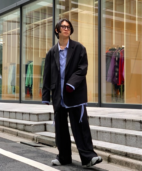 Toironier(トワロニエ)の「Toironier/トワロニエ/2Tuck Wide Pants-N(スラックス・メンズ・ブラック・1/2)」の15枚目の写真