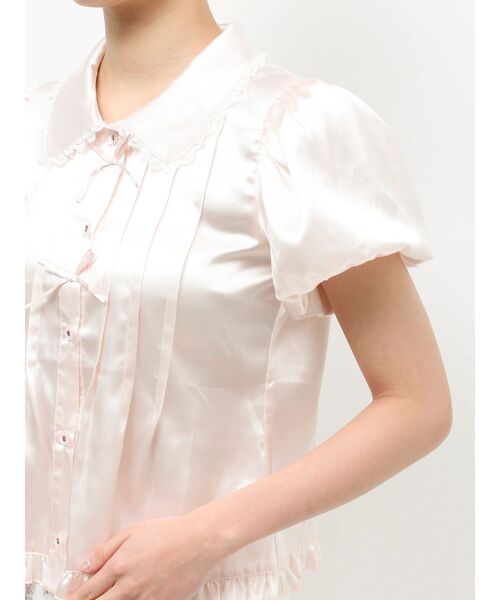 merry jenny(メリージェニー)の「ribbonサテンシャツ(シャツ/ブラウス・レディース・ピンク/ブルー・FREE)」の9枚目の写真