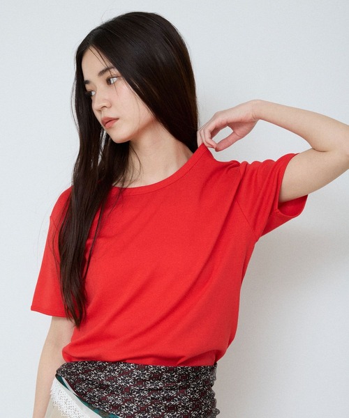 JEANASIS(ジーナシス)の「SuperiorコットンフライスTEE SS/666094(Tシャツ/カットソー・レディース・ブラック/グレー/レッド/ホワイト/ライトブルー/グリーン系その他・FREE)」の6枚目の写真