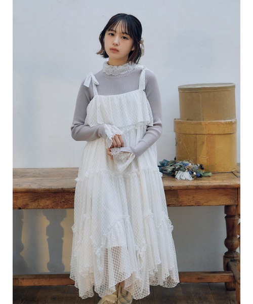 merry jenny(メリージェニー)の「flower laceティアードワンピース(ワンピース・レディース・オフホワイト/ブラック・FREE)」の21枚目の写真