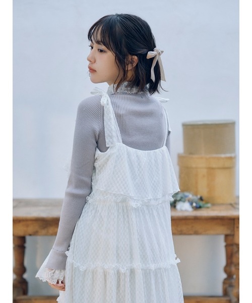 merry jenny(メリージェニー)の「flower laceティアードワンピース(ワンピース・レディース・オフホワイト/ブラック・FREE)」の15枚目の写真