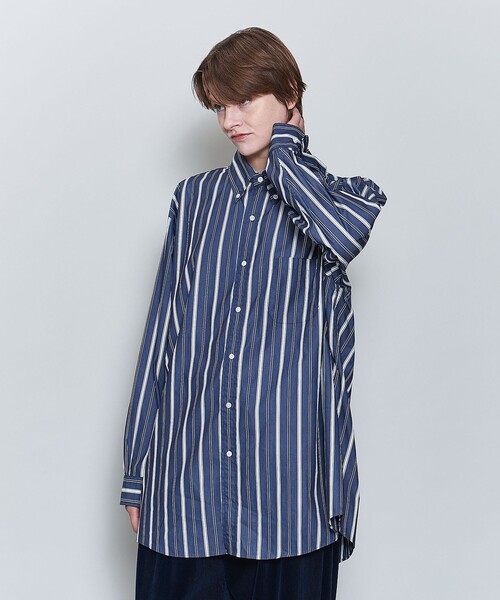 6(ロク)の「【別注】<Brooks Brothers × 6(ROKU)>STRIPE BD SHIRT NAVY(シャツ/ブラウス・レディース・ネイビー・M/XL)」の3枚目の写真