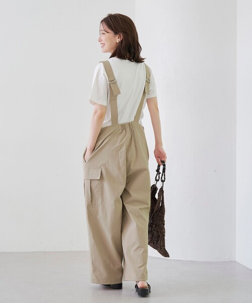 coen(コーエン)の「【UVカット / ストレッチ / 吸水速乾】マルチファンクション ジップサロペット(サロペット/オーバーオール・レディース・ベージュ/ブラック/オリーブ・L/M)」の13枚目の写真