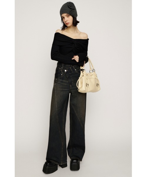 SLY(スライ)の「【新色追加】J/W SWITCHING STRAIGHT PT ジャストウエスト スウィッチングストレートパンツ 秋服 冬服(デニムパンツ・レディース・ブルー/ブルー系その他/ダークブルー・2/1/0)」の11枚目の写真