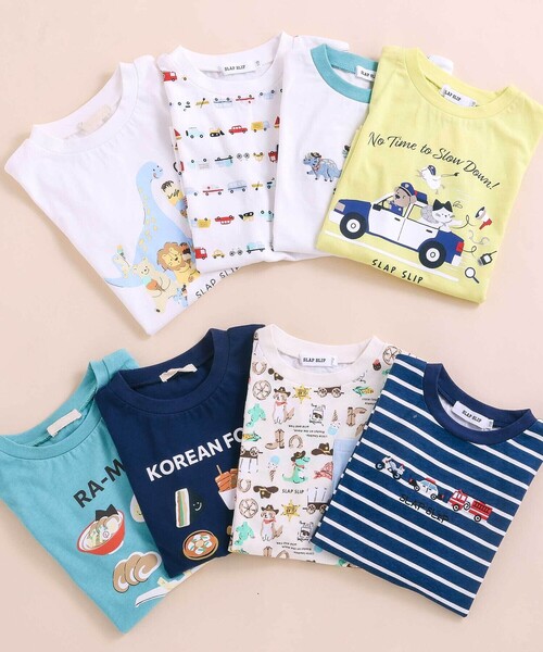 SLAP SLIP(スラップスリップ)の「【スララク/防汚加工/オーガニックコットン】わくわく男の子半袖Tシャツ(80~130cm)(Tシャツ/カットソー・キッズ・ホワイト/グリーン/ホワイト系その他/ベージュ/ネイビー/イエロー/グリーン系その他/ブルー系その他2・80cm/90cm/110cm/100cm/120cm/130cm)」の9枚目の写真