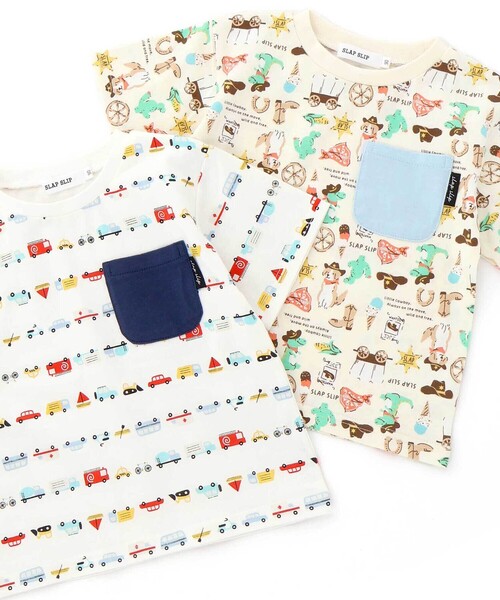 SLAP SLIP(スラップスリップ)の「【スララク/防汚加工/オーガニックコットン】わくわく男の子半袖Tシャツ(80~130cm)(Tシャツ/カットソー・キッズ・ホワイト/グリーン/ホワイト系その他/ベージュ/ネイビー/イエロー/グリーン系その他/ブルー系その他2・80cm/90cm/110cm/100cm/120cm/130cm)」の14枚目の写真