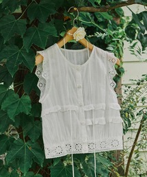 idem | rose button cotton blouse/ノースリーブコットンブラウス(シャツ/ブラウス)